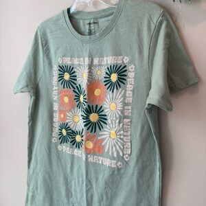 Floral Graphic Tee - Light Green
